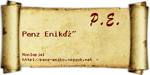 Penz Enikő névjegykártya